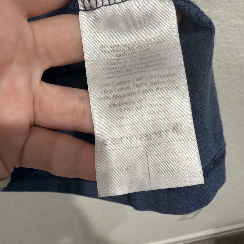 Carhartt Blue Button T-shirt Cotton Blend Size Xl - Picture 4 of 5